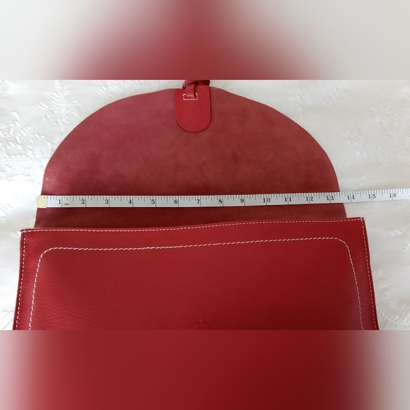 NWOT Zara Basics Red Leather Clutch - Picture 5 of 16